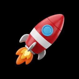 Fusée violette avec flamme lime