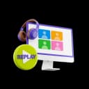 Écran visioconférence avec replay et casque