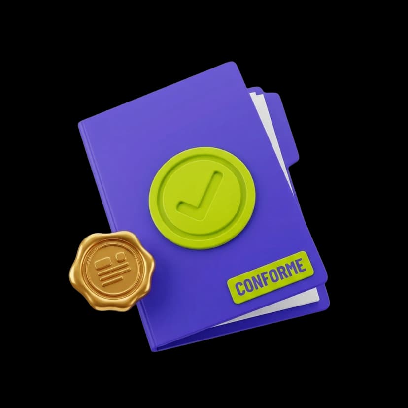 Dossier avec tampon conforme et sceau