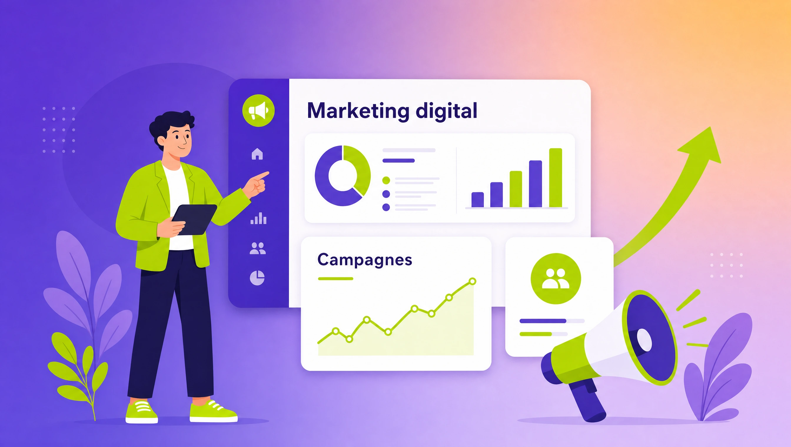 Thématique marketing digital pour organismes de formation, bientôt disponible, illustration éditoriale