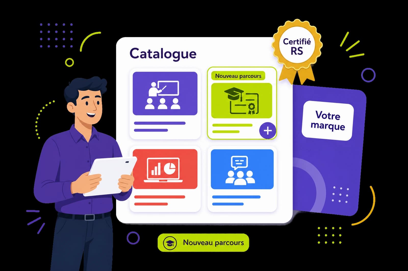 Nouvelle formation certifiante RS ajoutée au catalogue d'un organisme de formation, déployée sous sa propre marque