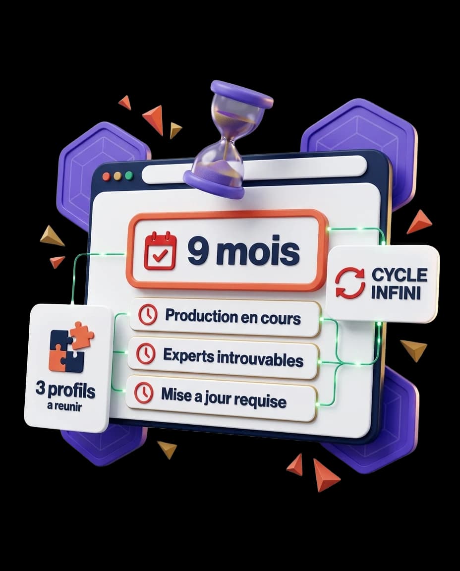 Calendrier de production surchargé avec modules inachevés, profils introuvables et cycle de maintenance sans fin
