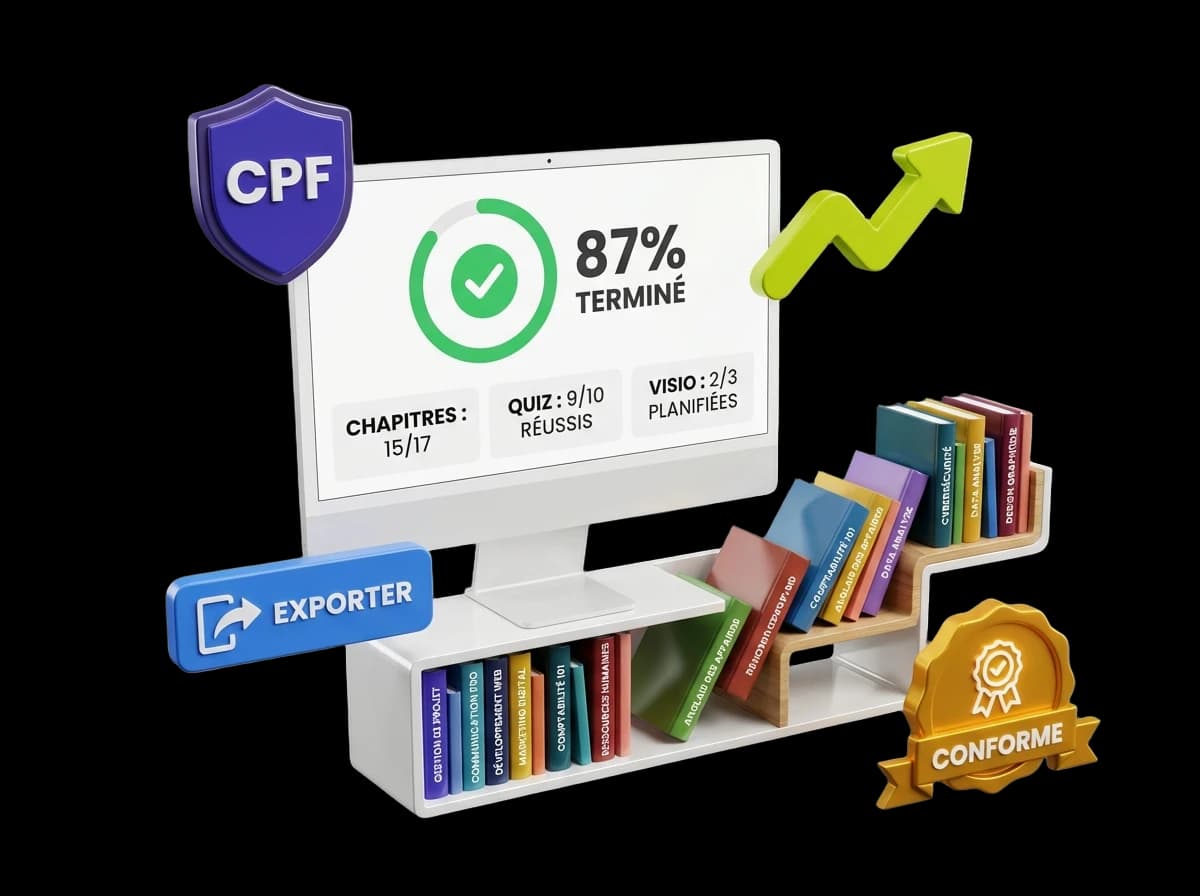 Dashboard reporting CPF avec catalogue formations grandissant